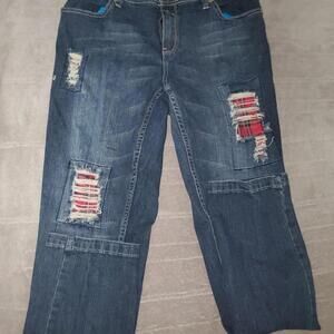 Rocawear Women's Red and Navy Jeans